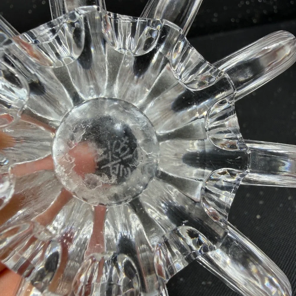 Rosenthal Studio Line Flower Disc Crystal Taper Candle Holder Set of 2 Germany